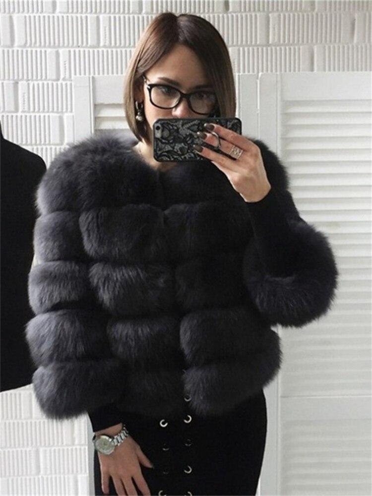 

Теплые зимние новые модные куртки из искусственного меха для женщин 2022, норковые пальто, женские осенне-зимние верхние модные пальто из искусственного меха, элегантное плотное пальто M чёрный
