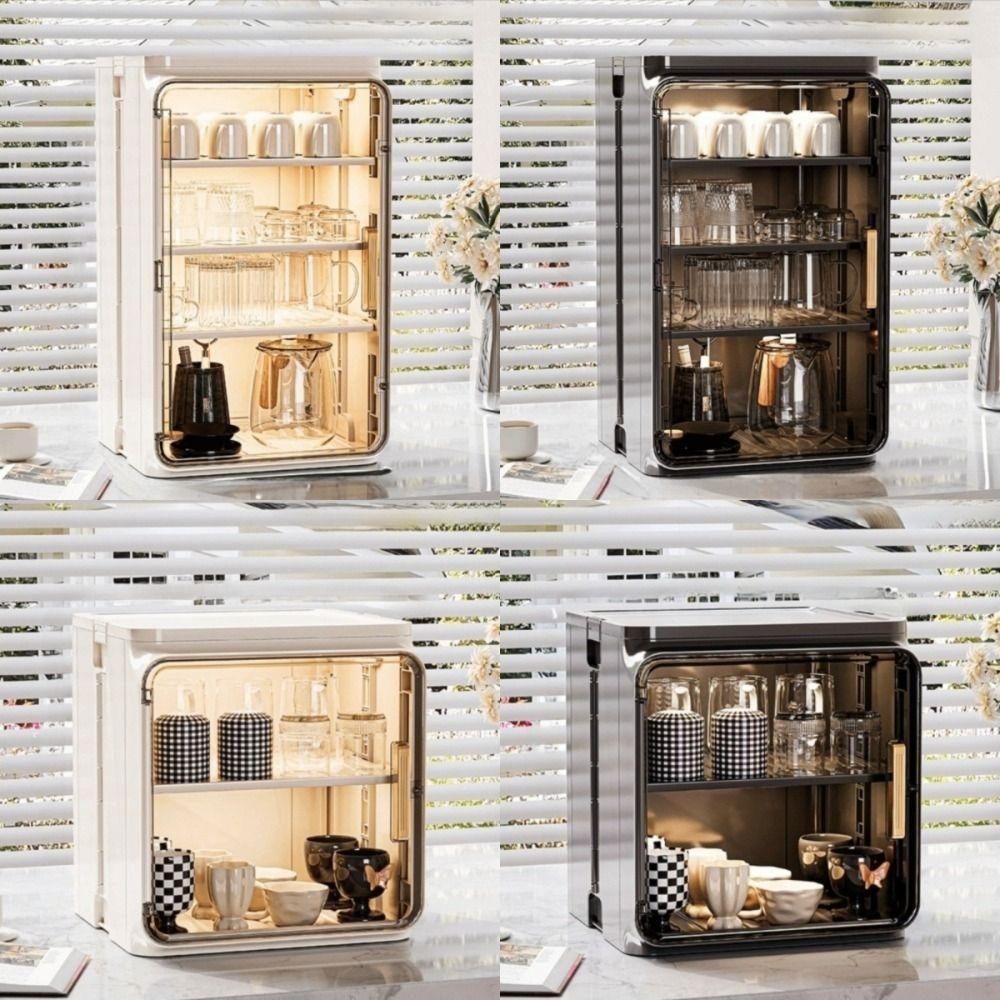 Cabinet Kitchen Cupboard Multi functional Tea Set Storage Box Drain Cup Rack  Bathroom