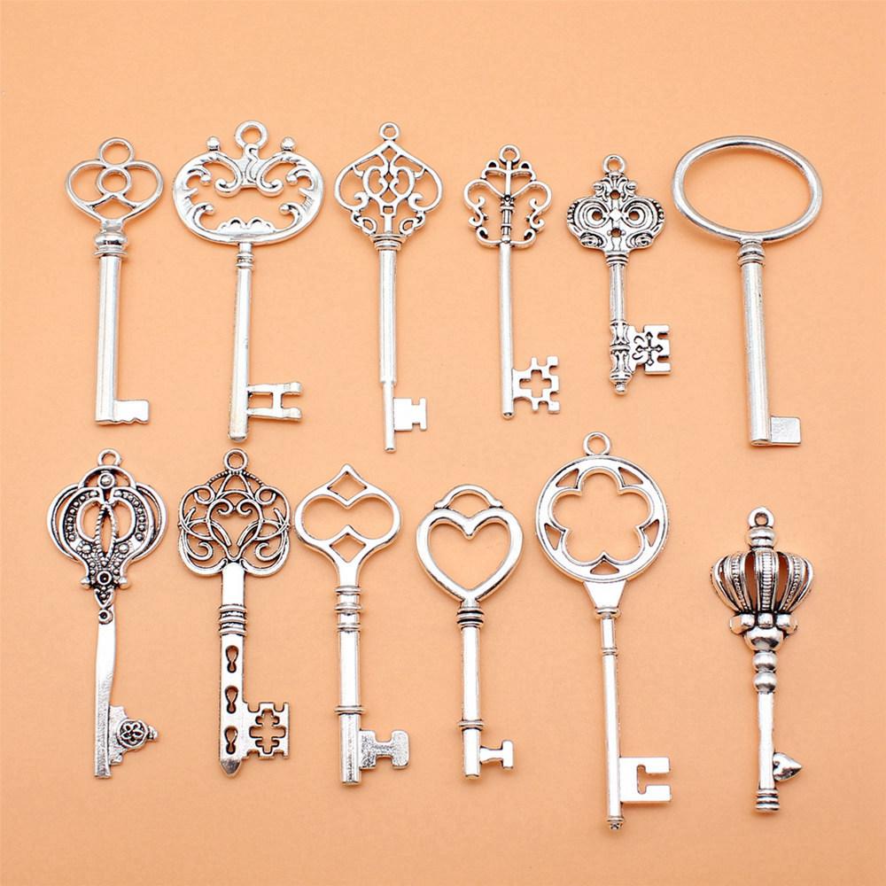 1 Set Mix Key Lock Charms Alloy Tools Pendants For Work Themed Jewelry Making