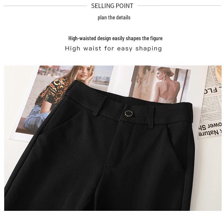 Women's High-Waist Slimming Micro-Flare Pants - 2025 Spring Collection: Versatile Slim-Fit Long Trousers