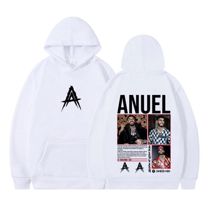 Rapper Anuel AA Album Tour 2025 Vintage Graphic Hoodie Men Women Harajuku Loose Pullover Long-sleeved Casual Hip-hop Sweatshirts