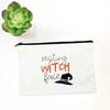 Witch Print Canvas Zipper Makeup Bag Witchcraft Women Travel Lipstick Bag Skincare Storage Organizer Pencil Case Cosmetics Bags
