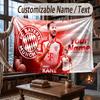 Custom Name Flannel Throw Blanket Harry Kane Pattern Warm Home Decoration