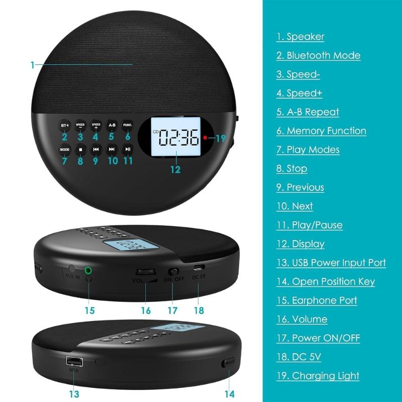 Compact Speaker with Music Playback Mini Music Player Speaker English Learning for Prenatal Education & English Study