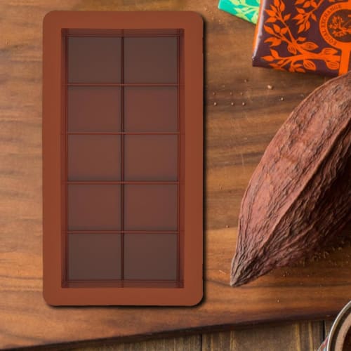 Silikonchokladform för chokladkakor, bakverk, 10-cells godisform, rektangulär silikonkakaform, chokladkaksform, stor livsmedelsgodkänd form