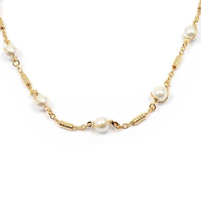 [L4346] - Altın Kaplama Kolye 'Sissi' Fildişi Altın - 45 cm 6 mm