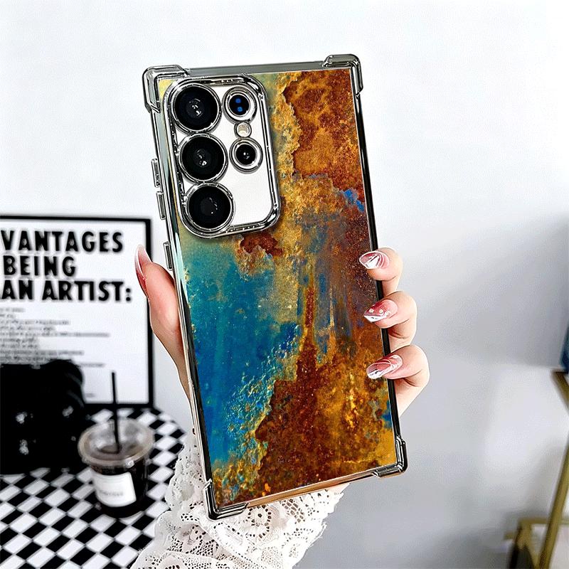 Vintage Industrial Style Rusty Pattern Soft Phone Case For Samsung Galaxy S26 Ultra S25 Edge S24 FE S23 Plus S22 S21 + S20 Plati