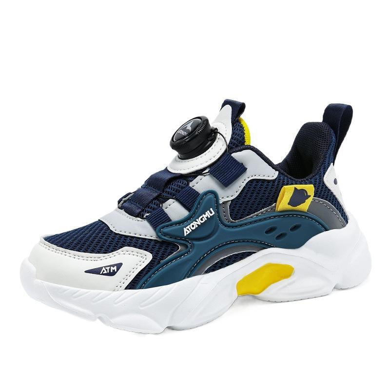 Astro Boy Spring and Autumn 2025 Rotating Children's Mesh Running Shoes Medium Older Children's Breathable Sneakers Button Girls' Shoes