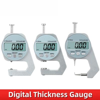 Digitalanzeige Dickenmessgerät Zinklegierung Elektronisches LCD Mikrometer Metrisch Imperial Wanddickenmesswerkzeuge 0-10/20mm