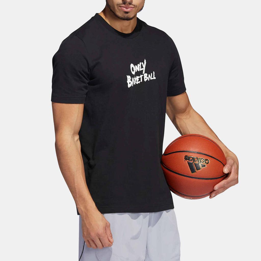 Adidas Graphic Print Crew Neck Short Sleeve T-Shirt Men Tops Black HS6614