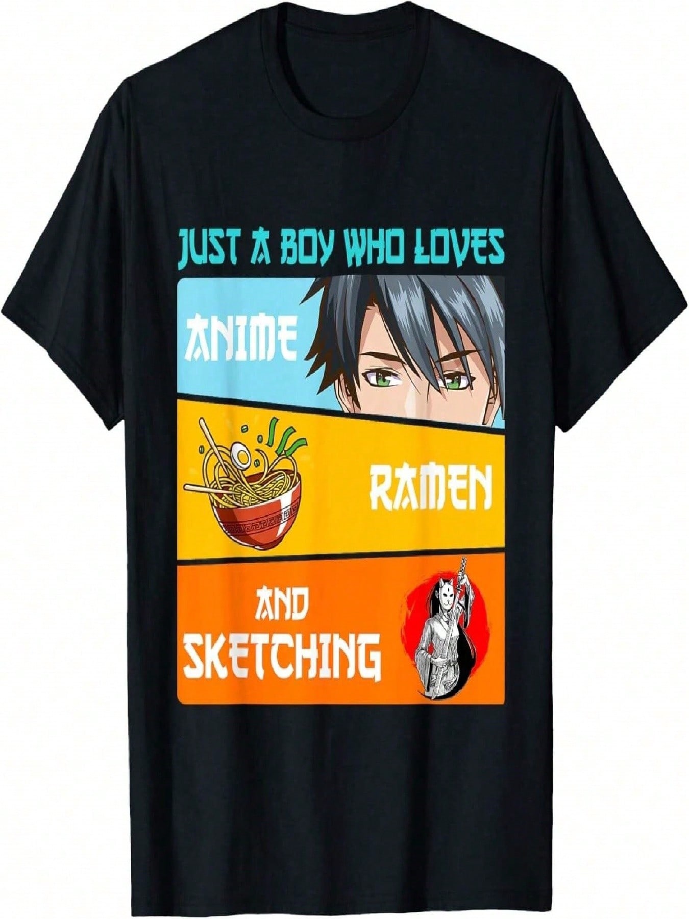 Just A  Who Loves Anime Raunisex And Sketching Japan Anime T-Shirt S