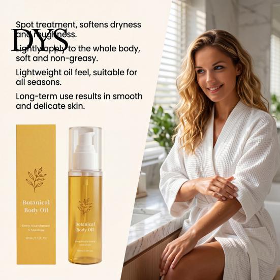 Non Greasy Body Oil 100ML Botanical for Women Men, Moisturizing Crepey Skin Care Irritating Moisturizer Oil, Anti Aging Treatment All Types