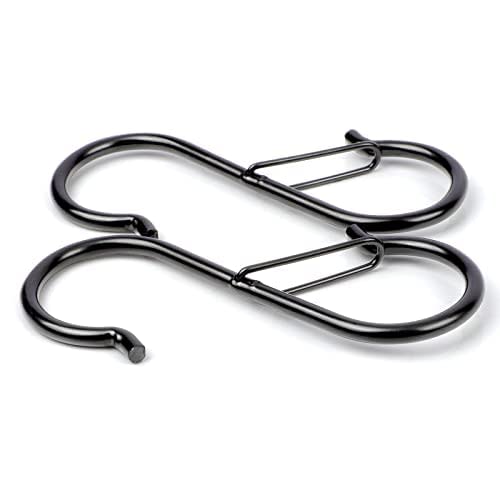 Set of 10 Black S-Hooks (9cm X 10 Pieces) - VIPITH, Universal S-Hooks for Kitchen, Bathroom, and Bath