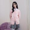LED'IN Butterfly Jacquard Pearl Button Knitted Cardigan