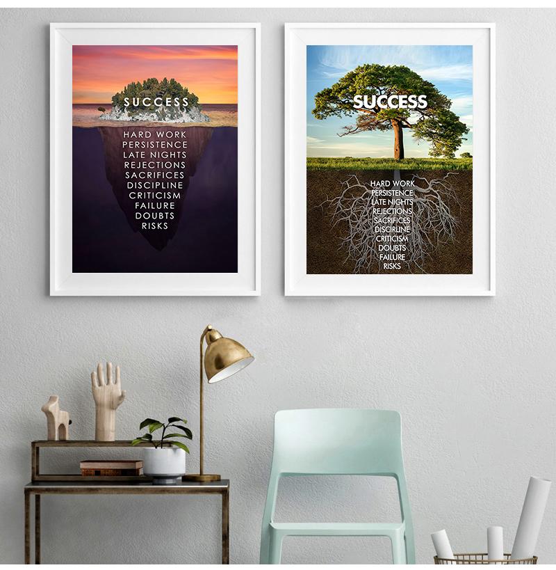 Wild Lion Letter Motivational Quote Art Posters and Prints On Canvas Painting Decorative Wall Art Picture for Office Home Decor No Frame