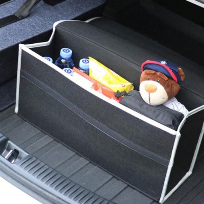 1pc Gray Anti Slip Compartment Boot Storage Box Car Storage Bag Car Trunk Anti Slip Boot Storage Organizer Tool Car Accessories