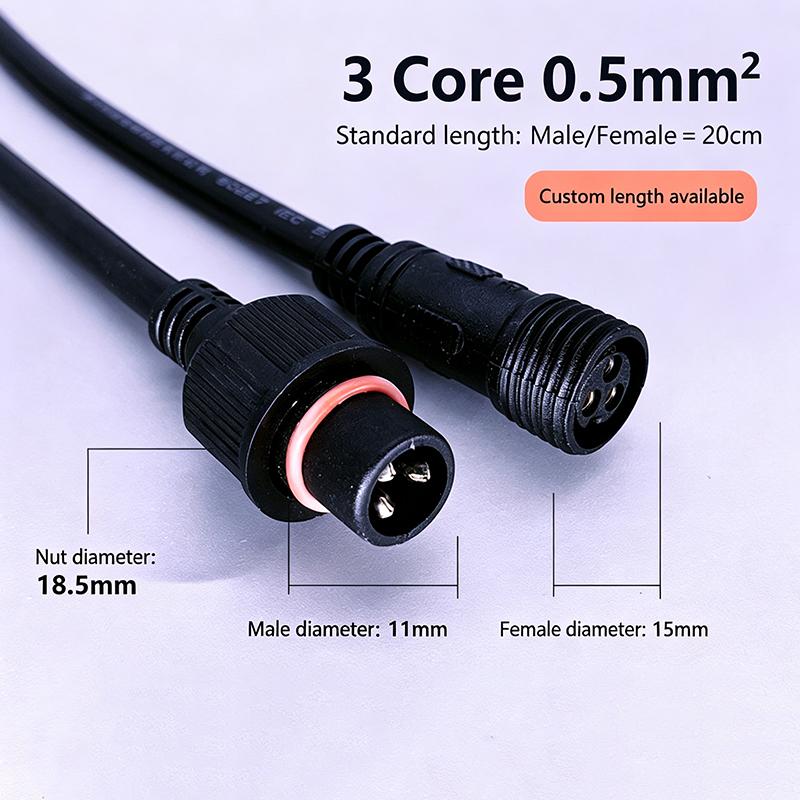 M12 IP67 Waterproof Cable Connector 2-8 Pin Male Female Plug With PVC Wire For Car Motorcycle LED Light Auto Accessories