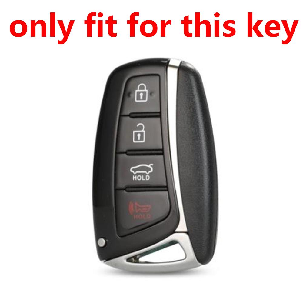 Soft Silicone Carbon Fiber Key Cover Protector For Hyundai Genesis G80 Grandeur HG Santa Fe 3 IX45 Remote Keychain Accessories