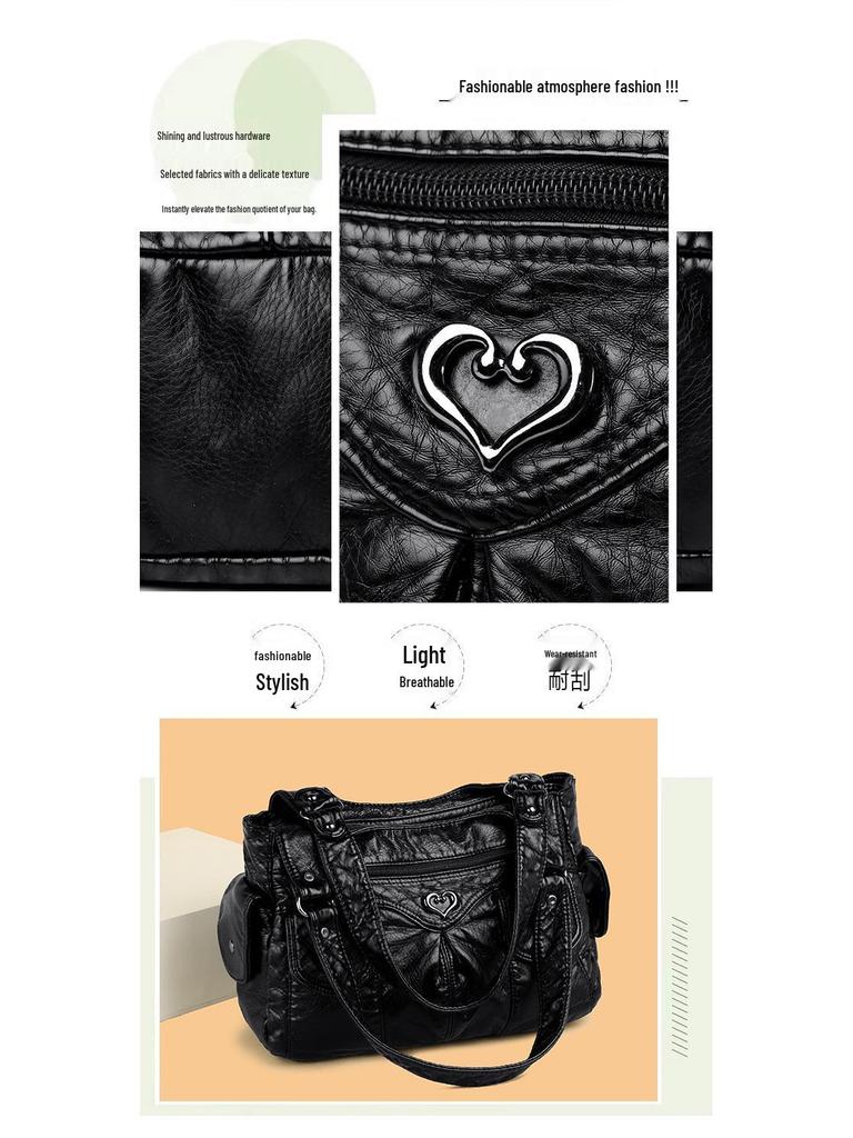 2023 Patchwork PU Crossbody Shoulder Bag for Women - European and American Style, Large Capacity Handbag