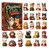 Family Fun Christmas Activity Cat Dachshund Advent Calendar, 24-Day Countdown Acrylic Ornament for Tree Hanging Supplies Decoration Cute Cat/Dachshund