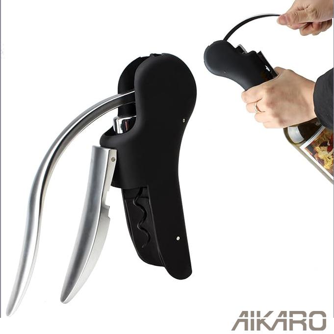 Manual Wine Opener Compact Vertical Corkscrew Heavy Duty Stainless Steel Bottle Opener Bar Tool