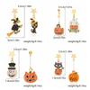 Enamel Halloween Earrings Star Pumpkin Dangle Earrings Exaggerated Ghost Ear Studs  Party
