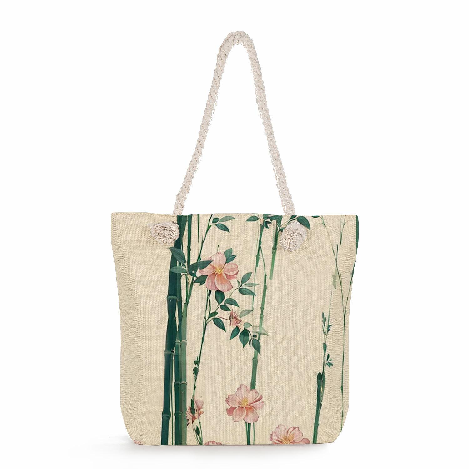 

Бамбук символизирует мир и безопасность принт толстая веревка однолямочная пляжная сумка 7319 KTB