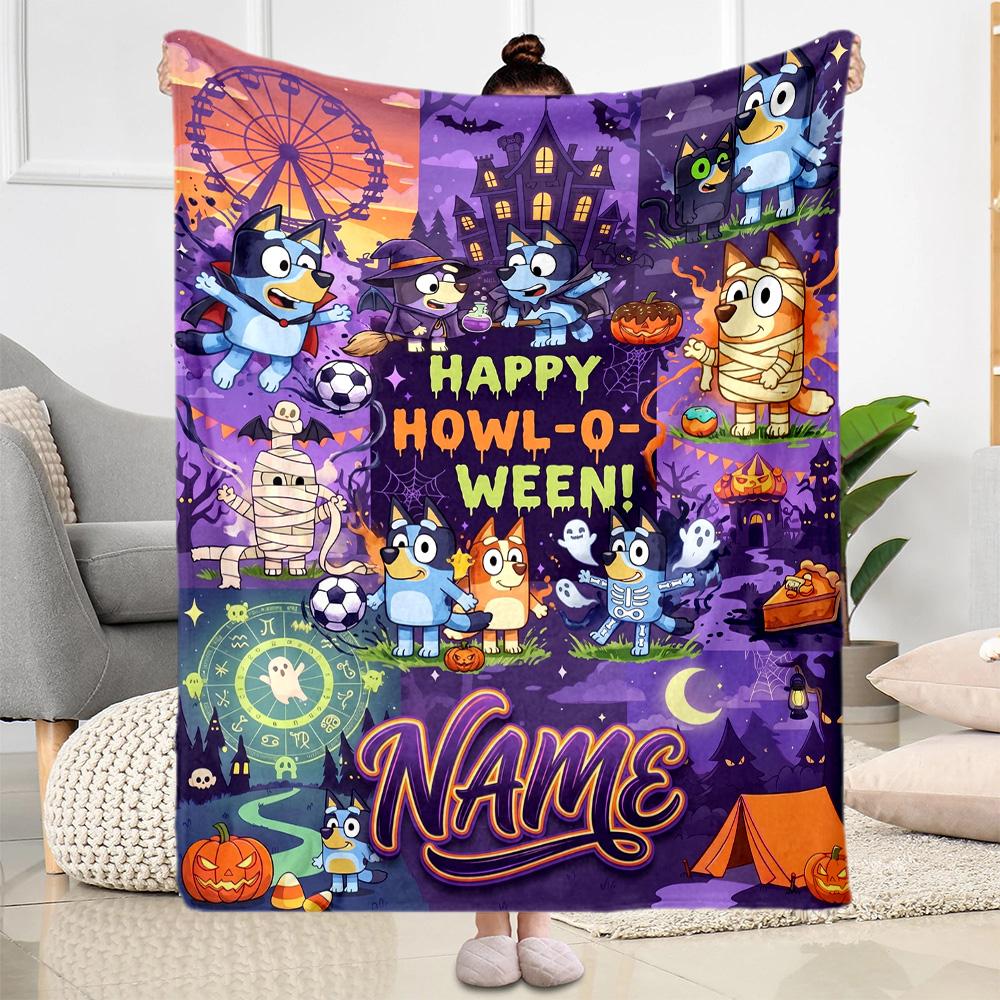 Bluey Soccer Adventure Personalized Name Blanket Throw Personalized Blanket Comfortable for Office Chair Picnics Chair Office for All Occasions