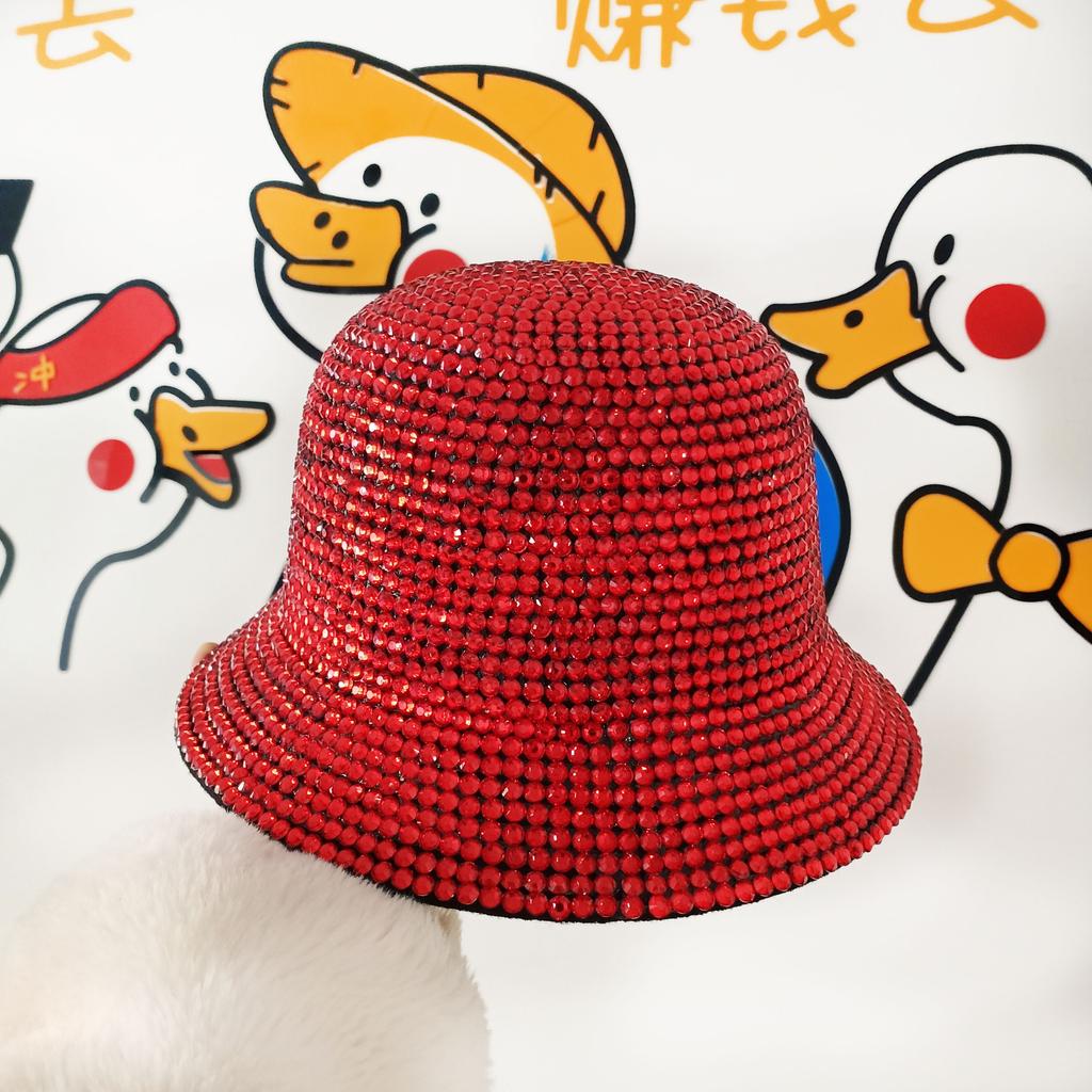 Blue/Beige Pearl Fedora Hat Bling Fedora Jazz Hats For Men And Women Handmade Advanced Fashion Outdoor Party Stage Hat
