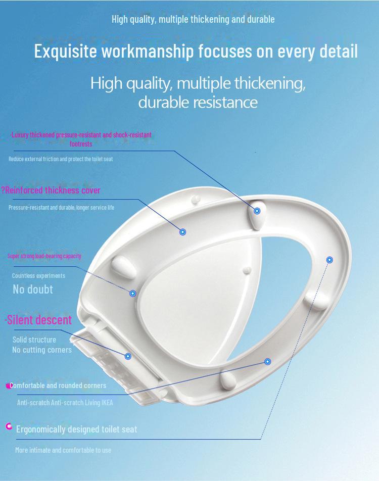 Pogrubiona Wolnoopadająca Pokrywa Siedziska Toaletowego UVO do Gospodarstwa Domowego