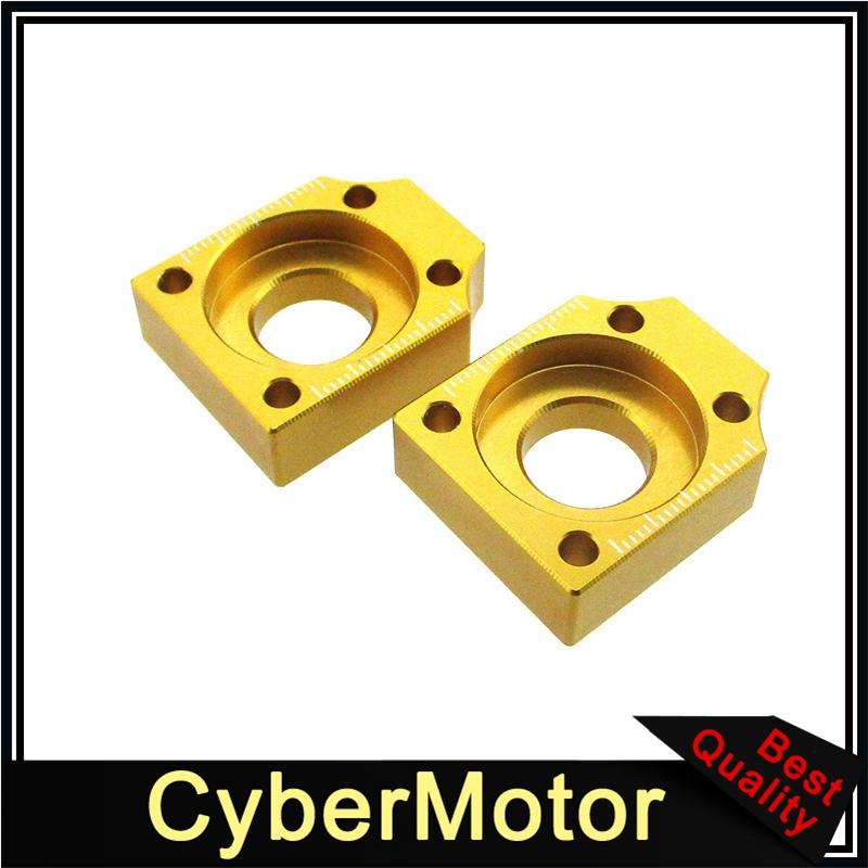 CNC Aluminum 15mm Chain Axle Tensioner Adjuster Blocks For Pit Dirt Bike Motorcycle Motocross Motard золотой