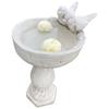 Concrete Bird Waterer with Decorative Column for the Garden