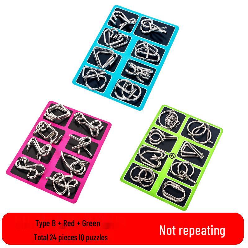 Science Area Kindergarten Interlocking Ring Puzzle - Nine Rings Teaching Aid for Middle Class Activities