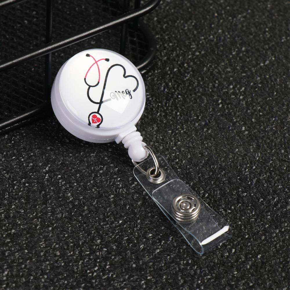 1 buc. Clip anti-pierdere de înaltă calitate Suport insignă retractabil Snururi Infirmieră ID Carduri de nume Breloc