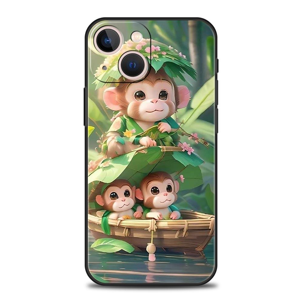 Monkey And Banana Phone Case Cover for iPhone 17 16 15 14 13 12 11 Pro Max 17 Air Plus Shockproof Soft TPU Shell Fundas Capa Bag