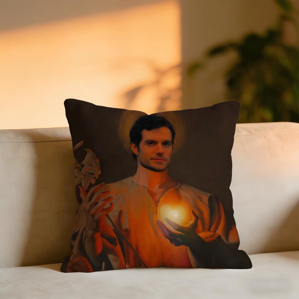 Henry Cavill Cushion Cover Cozy Velvet Throw PillowSoft Warm Cushion For Sofa  Bed