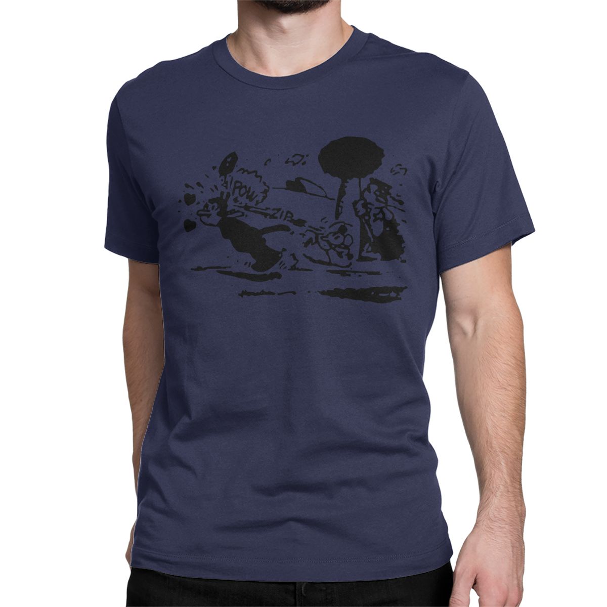 Мужская футболка Pulp Fiction Krazy Kat Юмористическая 100% Хлопок Футболка с коротким рукавом Мышь Футболка С круглым вырезом Топы Идея для подарка 4XL