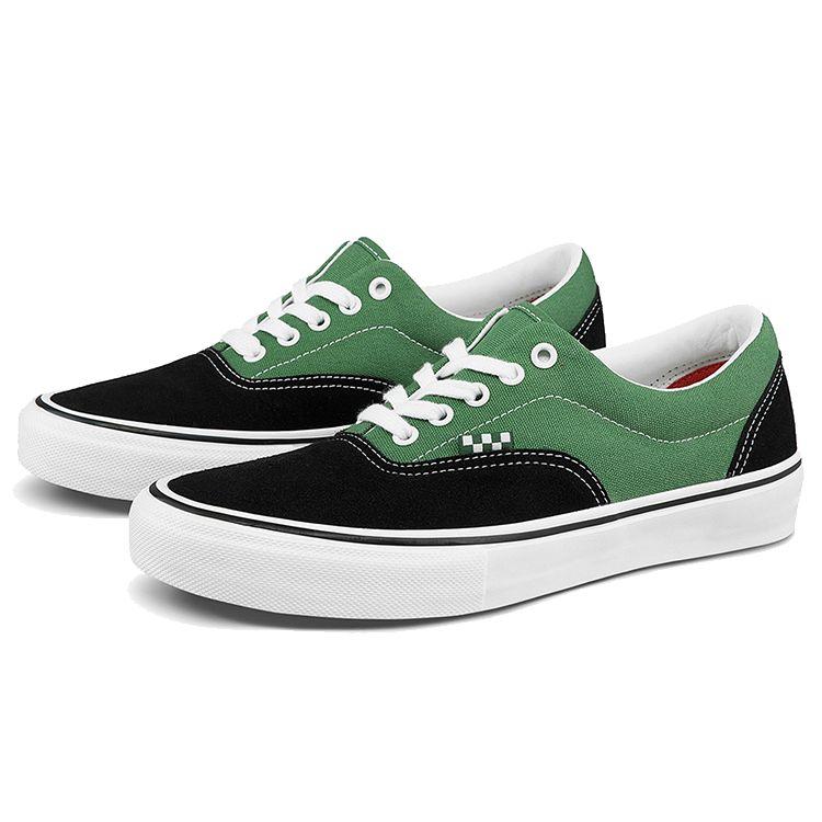 Vans Era Suede Patchwork Casual Lightweight Breathable Low-Top Skate Shoes Unisex Sneaker Black Green VN0A5FC93JD