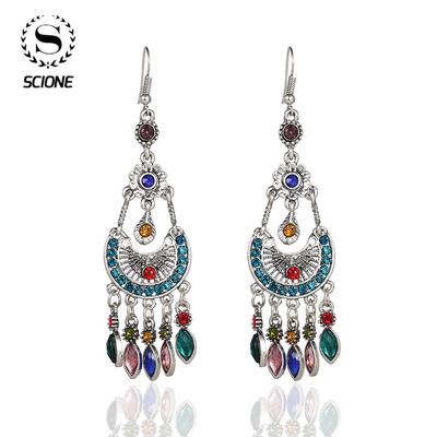 Vintage böhmischen Stil lange Quaste Ohrringe Mode Frauen Schmuck Zubehör ethnische Tropfen Ohrringe