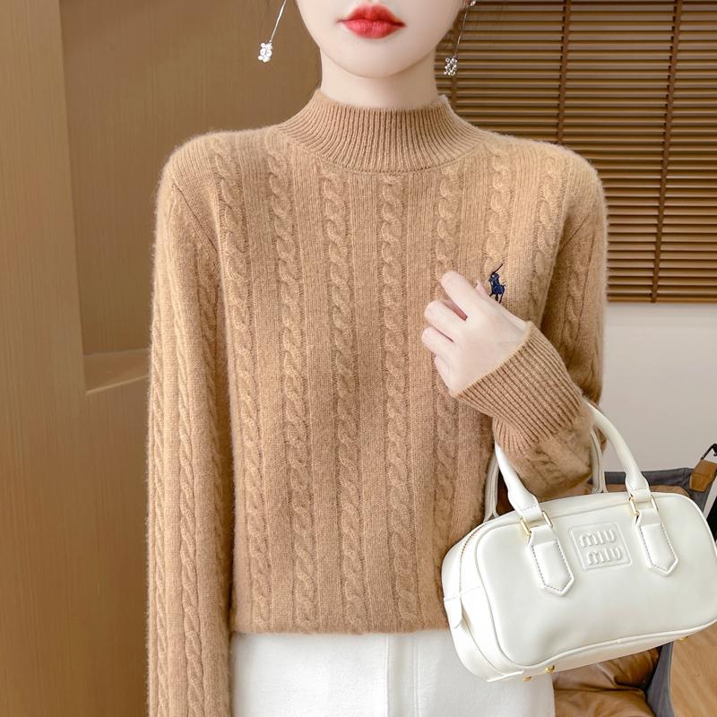Women's Cashmere Sweater Qinghe Cashmere 30% Cashmere 70% Wool Autumn and Winter Pullover Warm and Fashionable