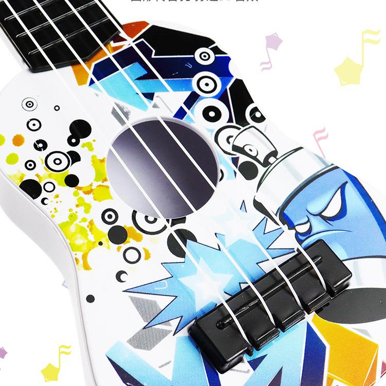 Детская игрушка музыкальный инструмент имитация гитары Юкрири мини четырехструнная — фото 5