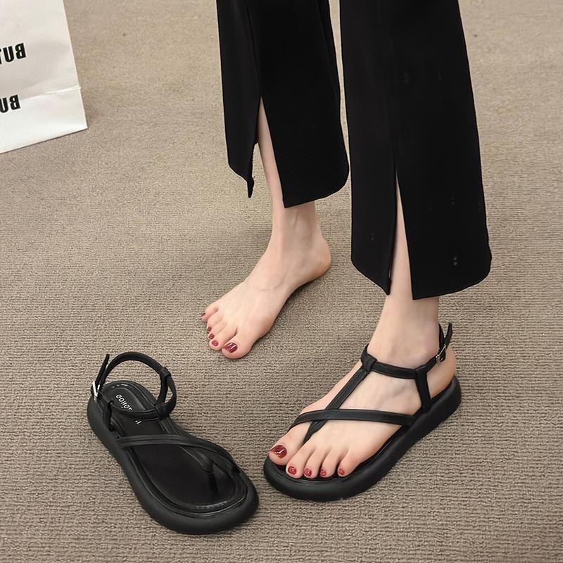 Summer Women Clip Toe Flats Sandals Concise Narrow Band Shoes Ladies Comfort Soft Sole Women Gladiator Sandalias Slingback Femme