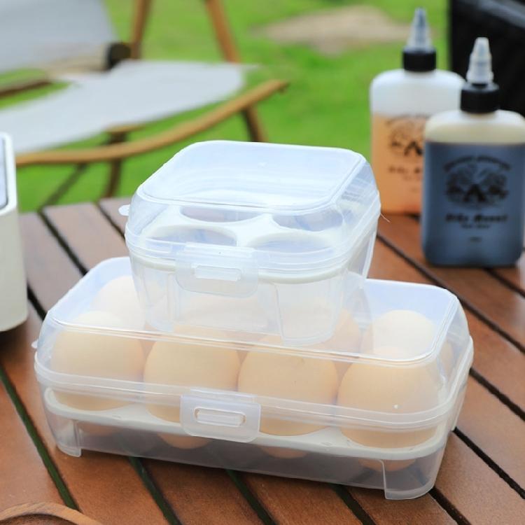 Travel Friendly Clear Eggs Case With Sealed Closure Camping Cookware Organizers Crush Proof Construction