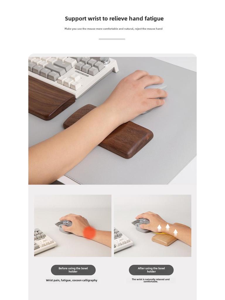 Ergonomisches Maus-Handgelenkstützpad aus Holz – Komfortables Gaming- und Bürozubehör