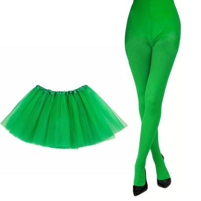 Christmas Green Dress and Tights Jumpsuit for Children Girl Christmas Women Tights Pantyhose and Christmas Skirt Set