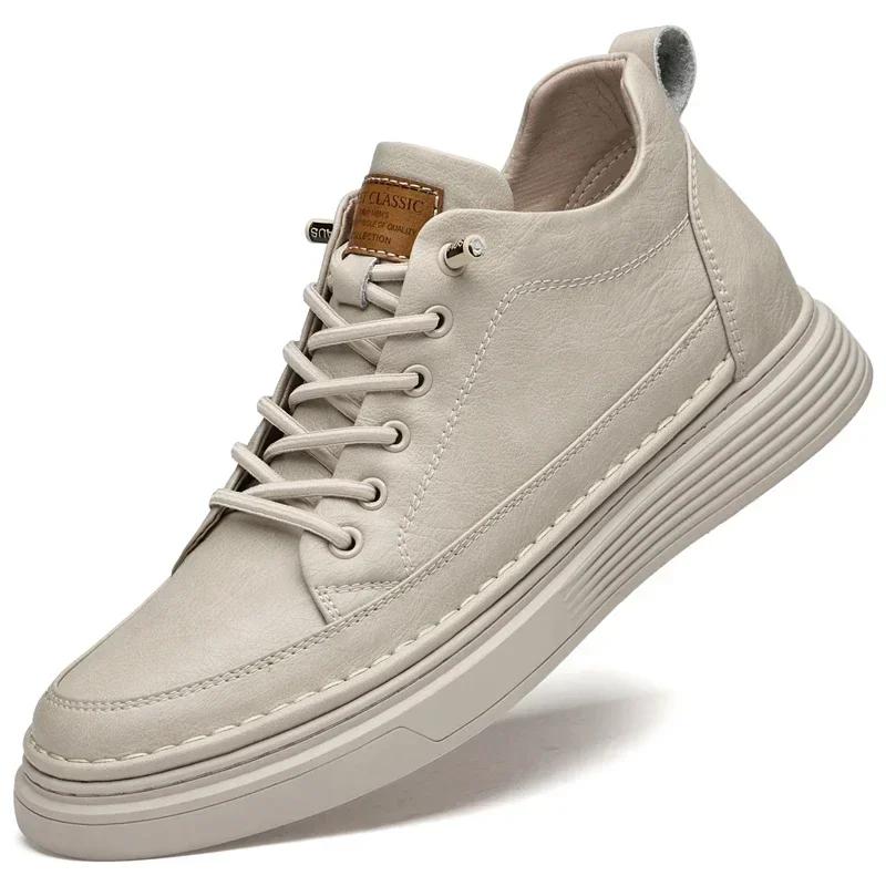 New Men's Sneakers Genuine Leather Casual Shoes Fashion Designer Office Shoes Comfort Walking Sapato Masculino Zapatillas Hombre