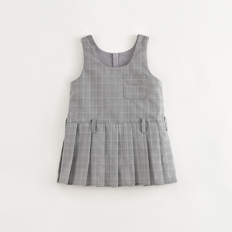 Mark Jenny Girls  Retro Academy Miu Style Vest Dress Children s Dress 2026 Spring Dress 250182 Grey Gingham 130