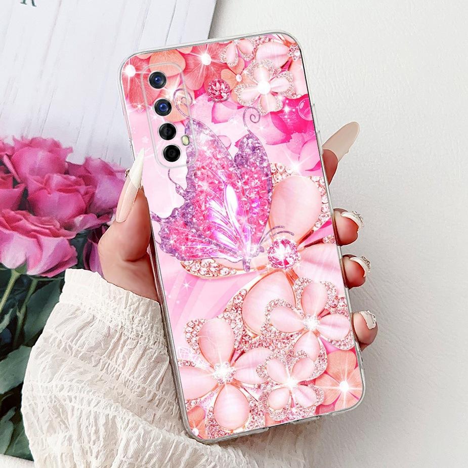 For Realme 7 5G Case RMX2111 Cute Cat Luxury Painted Cover Soft Silicone Phone Case For Realme 7 Pro Realme7 5G Back Cover Coque