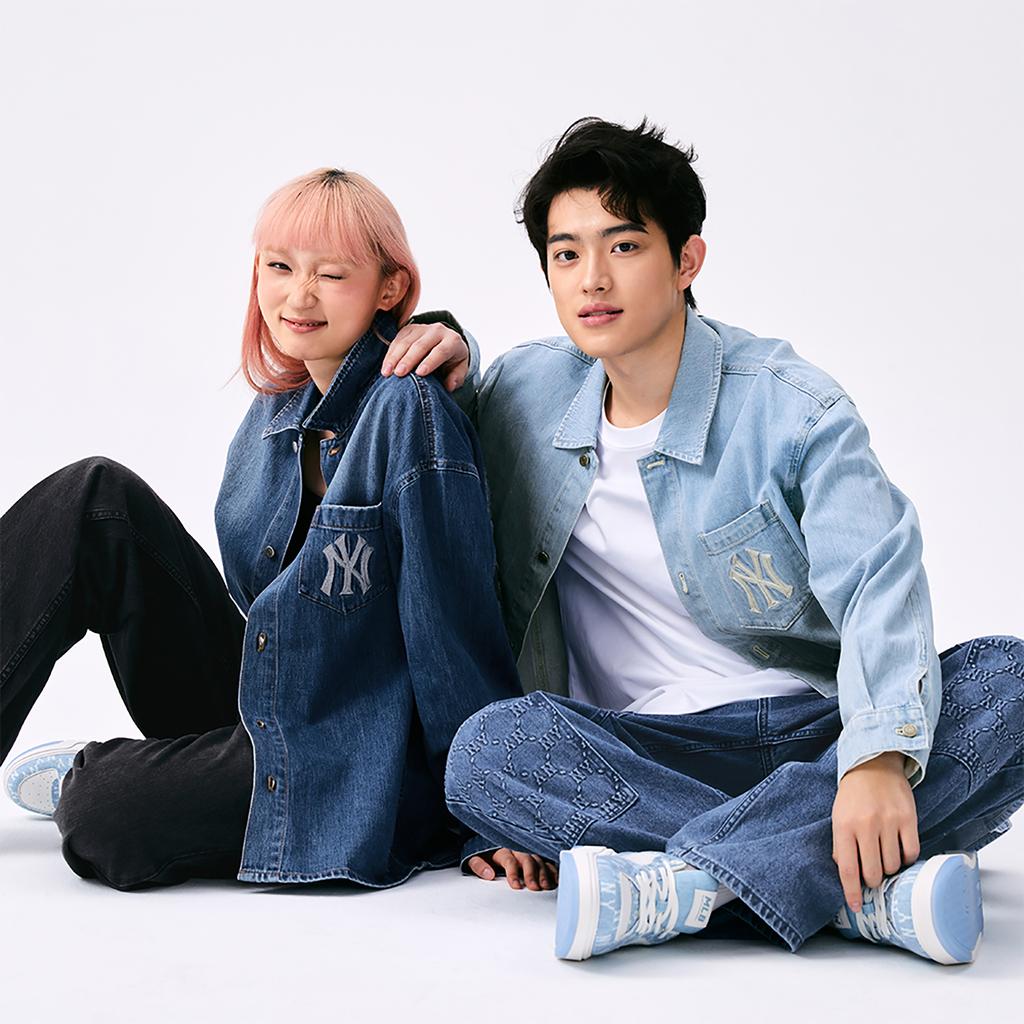 New MLB New York Yankees Basic Collection SS25 Long-Sleeved Shirts Unisex Light Blue 3ADRB0151-50BLL