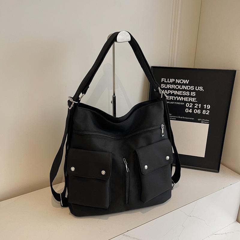 Women's Bag New Street Trend Solid Color Nylon Shoulder Bag Crossbody Multi-pocket Multi-purpose Women's Bag Large Capacity Bag